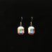 gold earrings with clear AB emerald cut rhinestone crystals
