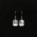 emerald cut crystal earrings in clear and silver 