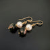 ocean jasper and white freshwater pearl drop earrings with gold filled ear wires
