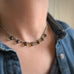 green speckled teardrop adjustable length choker necklace