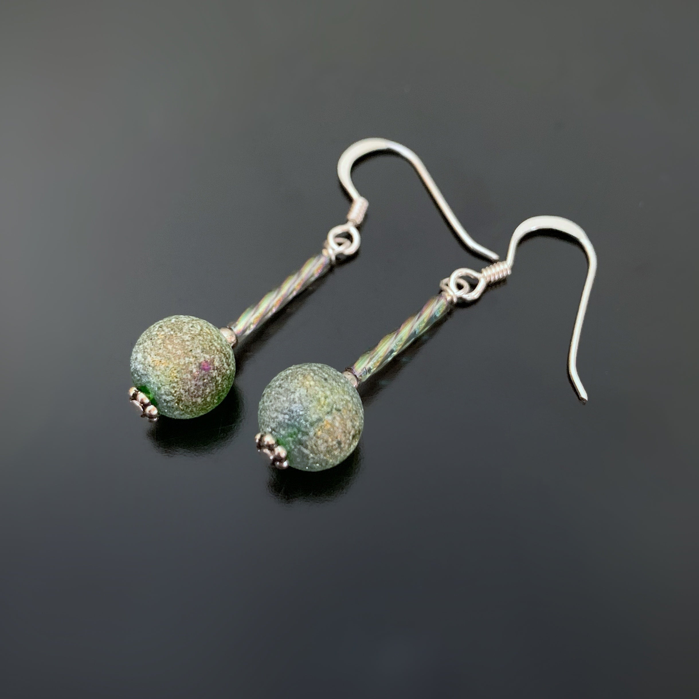 Iconic Pillars earrings in gold with green glass – Adorn Jewelry and  Accessories