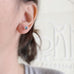labradorite round sterling silver post earrings