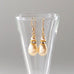 Gold bridesmaids earrings teardrop pearl perfect gift