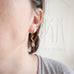 Leaflet golden Brass Earrings with Clear Quartz Crystal