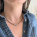 Flower Beaded Necklace Light Blue and Lavender