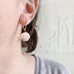 White Freshwater Coin Pearl Gold filled Leverback Earrings