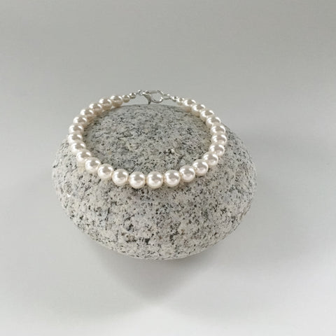 classic pearl strand bracelet for brides, bridal attendants, bridesmaids or everyday wear.