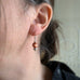 orange cats eye glass drop earrings