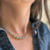 Gem Nugget Necklace in Light Green Opal Glass