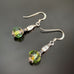 Gem Nugget Earrings in Peridot Green Glass