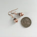rose gold pearl drop earrings with crystal