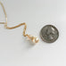 perfect little pearl pendant in gold with crystal