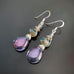 Teardrop Earrings Medium Length in Purple Iris
