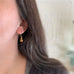 gold flecked amber glass teardrop earrings