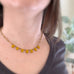 mustard yellow glass teardrop choker necklace
