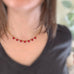 red and bronze adjustable length teardrop choker necklace