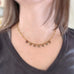 bronze gold choker with earthy brown and green glass teardrops