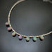 matte finish peacock purple glass teardrop choker necklace
