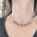 frosted peacock purple teardrop necklace