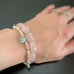 rose quartz, ruby in zoisite, freshwater pearls and labradorite two strand bracelet