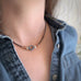 Flower Beaded Necklace in Blue and Copper