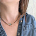 Flower Beaded Necklace in Tan and Turquoise