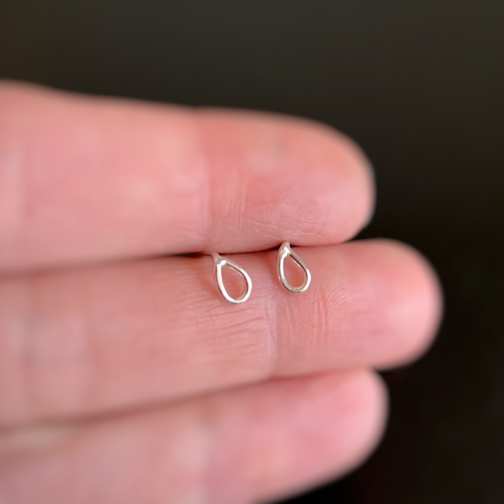 Sterling Silver Tiny Teardrop Post Earrings