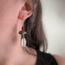 orange carnelian and turquoise earrings with silver leaf drops