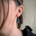 turquoise round drop earrings on sterling silver ear wires