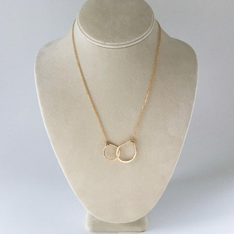 Handmade gold filled necklace with interlocking teardrops