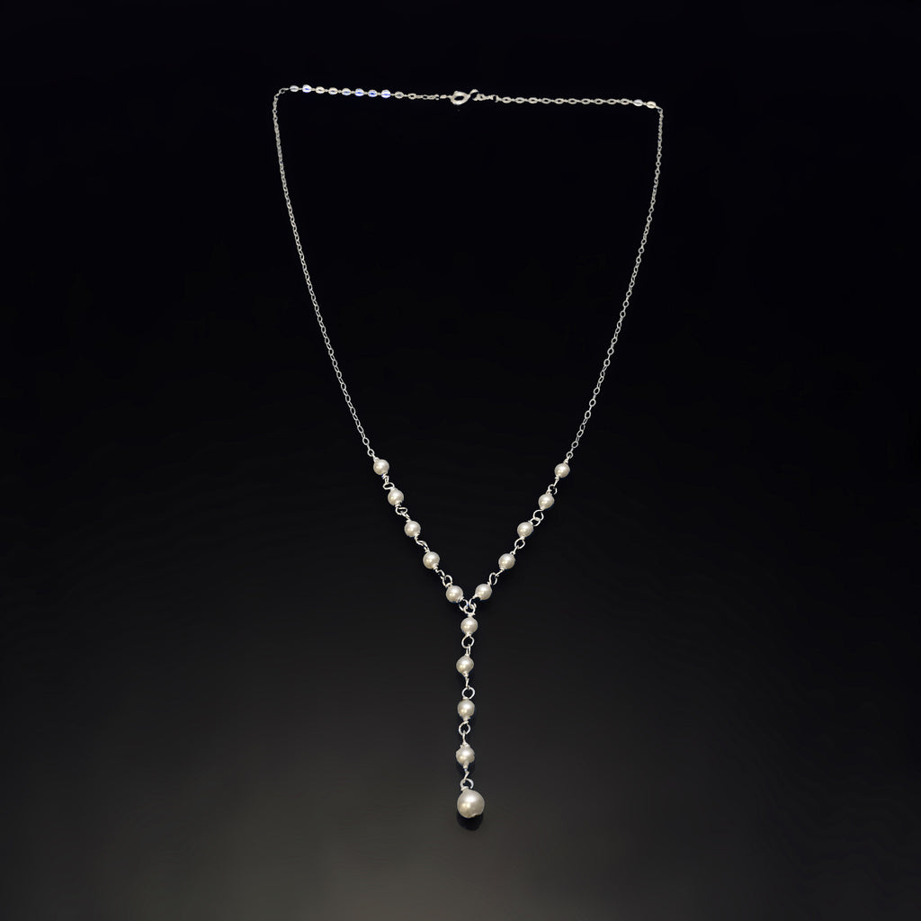 sterling silver Y pearl necklace