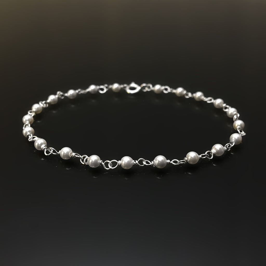 delicate pearl chain bracelet