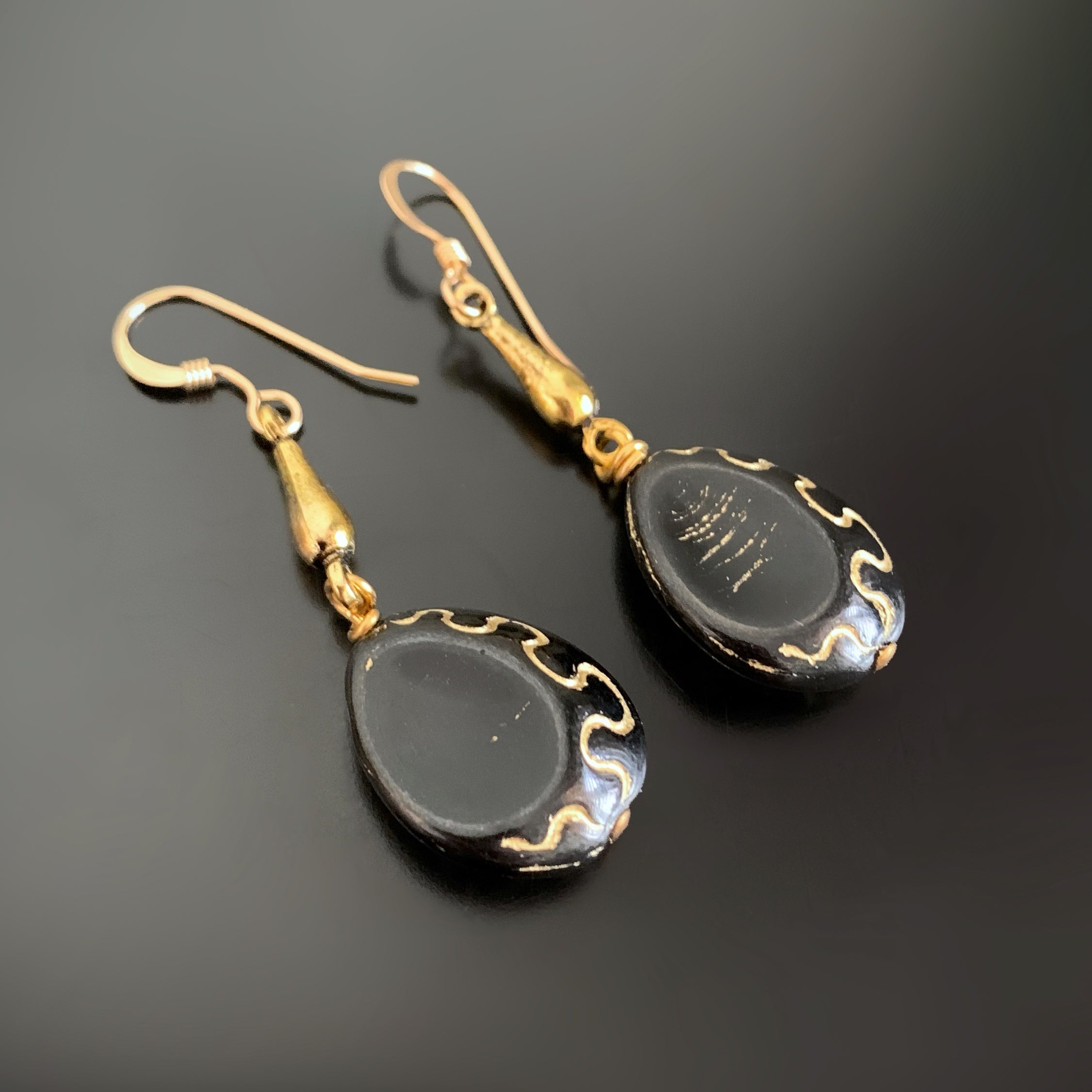 Black Wood Earring - Thick Open Tear Drops – Fountain of Blanks