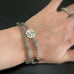 two strand labradorite bracelet with silver plated southwest style beads