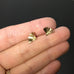 tiny golden brass ginkgo stud earrings