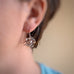 Sterling Silver Cherry Blossom Drop Earrings with Pearl