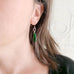 emerald green teardrop glass earrings