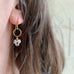 gold circle with clear glass drop earrings
