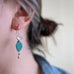 Bird and Turquoise Leaf Earrings