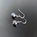 purple peacock freshwater pearl drop earrings