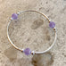 Trio of beachy glass bracelets pink and purple