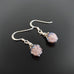 Flower Bud Earrings with pink handmade Ukrainian lampwork glass