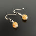 Flower Bud Earrings with yellow handmade Ukrainian lampwork glass