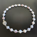 ceramic and glass necklace with ornate moonstone box clasp