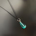 teal glass teardrop necklace