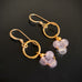 rose quartz gold earrings