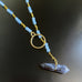 hand made chain and toggle sodalite and periwinkle blue czech glass necklace