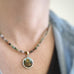 Painted Landscape Pendant, sterling silver and fancy jasper