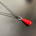 opaque red color teardrop necklace 