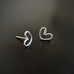 sterling silver heart post earrings in sterling silver